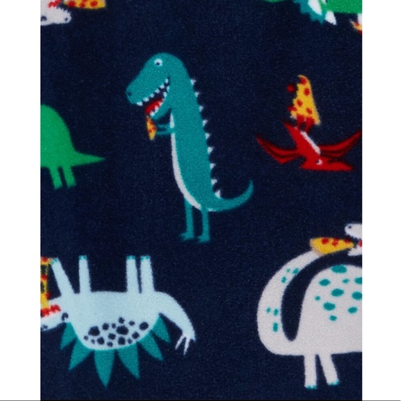 Carter’s Boys Dinosaurs Pizza Hooded Fleece Robe - Picture 2 of 2
